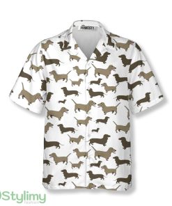 Dachshund Sticking Tongue Out White Background Dachshund Hawaiian Shirt Product Photo 1