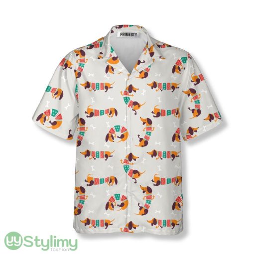 Dachshund Wearing Clothes With Bones Dachshund Hawaiian Shirt Product Photo 1