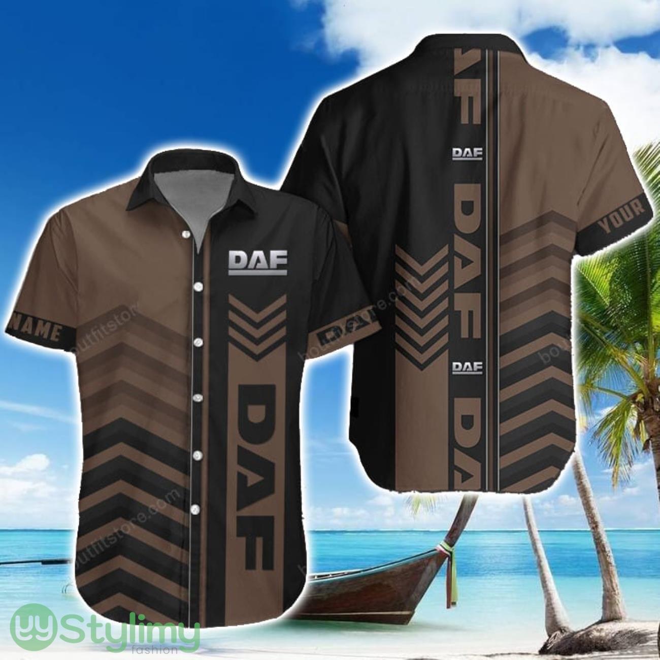 DAF Brown Hawaiian Shirt Summer Gift For Men Women Custom Name 1 DAF Brown Hawaiian Shirt Summer Gift For Men Women Custom Name Product Photo 1