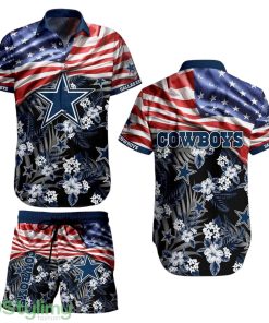 Dallas Cowboys NFL Hawaiian Shirt And Short Summer Tropical Pattern US Flag Best Gift Product Photo 1