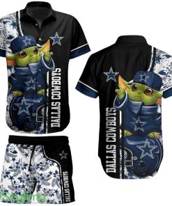 Dallas CowboysFootball NFL Baby Yoda Aloha 3D Hawaiian Shirt And Short New Collection Summer Perfect Gift For Fan Product Photo 1