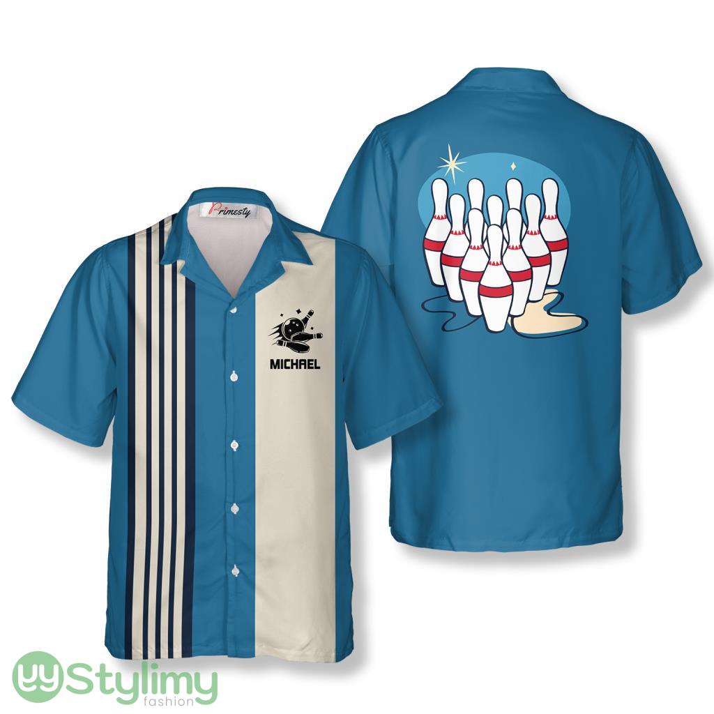 Deep Sky Blue 1950s Custom Bowling Hawaiian Shirt 2 Deep Sky Blue 1950s Custom Bowling Hawaiian Shirt Product Photo 1