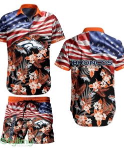 Denver Broncos NFL Hawaiian Shirt And Short Summer Tropical Pattern US Flag Best Gift Product Photo 1