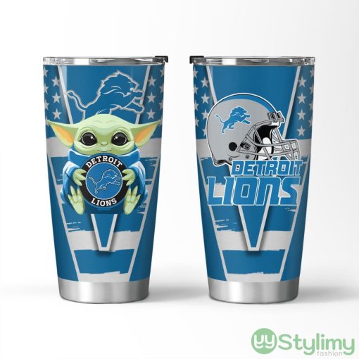 Detroit Lions Baby Yoda 3D Tumbler Unique Gift For Fans Product Photo 1