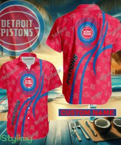 Detroit Pistons Custom Name Hawaiian Shirt New For Men Women Fans Gift - Detroit Pistons Custom Name Hawaiian Shirt New For Men Women Fans Gift