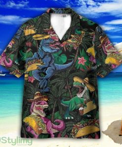 Dinosaur Love Tacos Coconut Tree Pattern Hawaiian Shirt For Men Women Product Photo 1