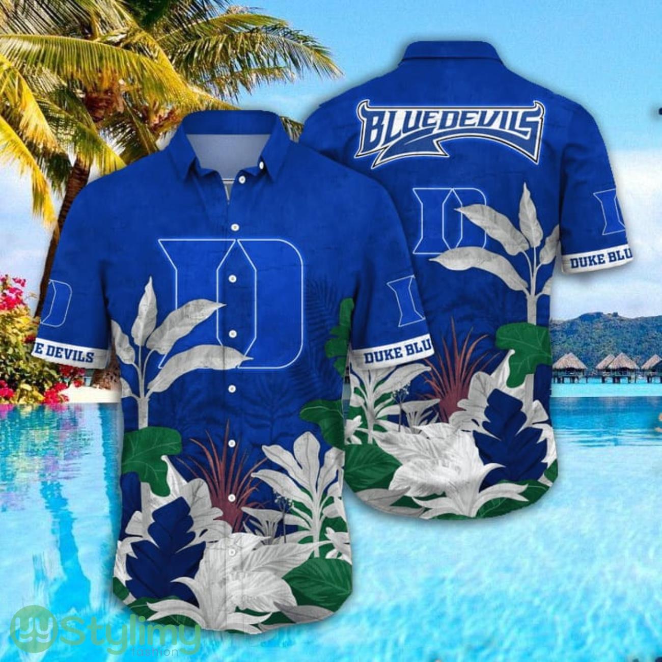 Duke Blue Devils NCAA2 Tropical Leaves Pattern Hawaiian Shirt For Fans 2 Duke Blue Devils NCAA2 Tropical Leaves Pattern Hawaiian Shirt For Fans Product Photo 1