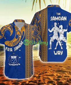 Fa'a Samoa The Samoan Way Siva Tau Blue Samoa Button Down Hawaiian Shirt Trending Summer Product Photo 1