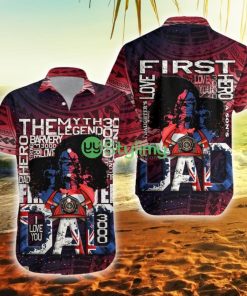 Father's Day New Zealand Firefighter Dad Maori Pattern Style New Zealand Button Down Hawaiian Shirt Trending Summer Product Photo 1