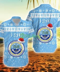 Federated States Of Micronesia Christmas Simple Style Fsm Seal Federated States Of Micronesia Button Down Hawaiian Shirt Trending Summer Product Photo 1