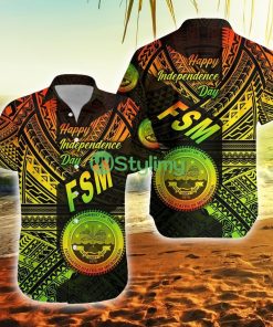 Federated States Of Micronesia Fsm Happy Independence Day Original Vibes Reggae Federated States Of Micronesia Button Down Hawaiian Shirt Trending Summer Product Photo 1