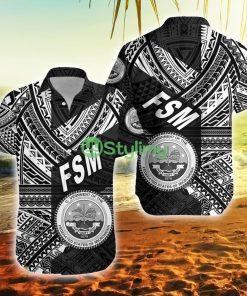 Federated States Of Micronesia Fsm Original Style Black Federated States Of Micronesia Button Down Hawaiian Shirt Trending Summer Product Photo 1