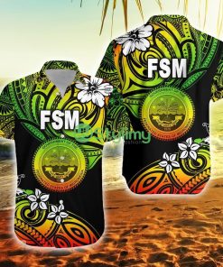 Federated States Of Micronesia Unique Vibes Reggae Federated States Of Micronesia Button Down Hawaiian Shirt Trending Summer Product Photo 1