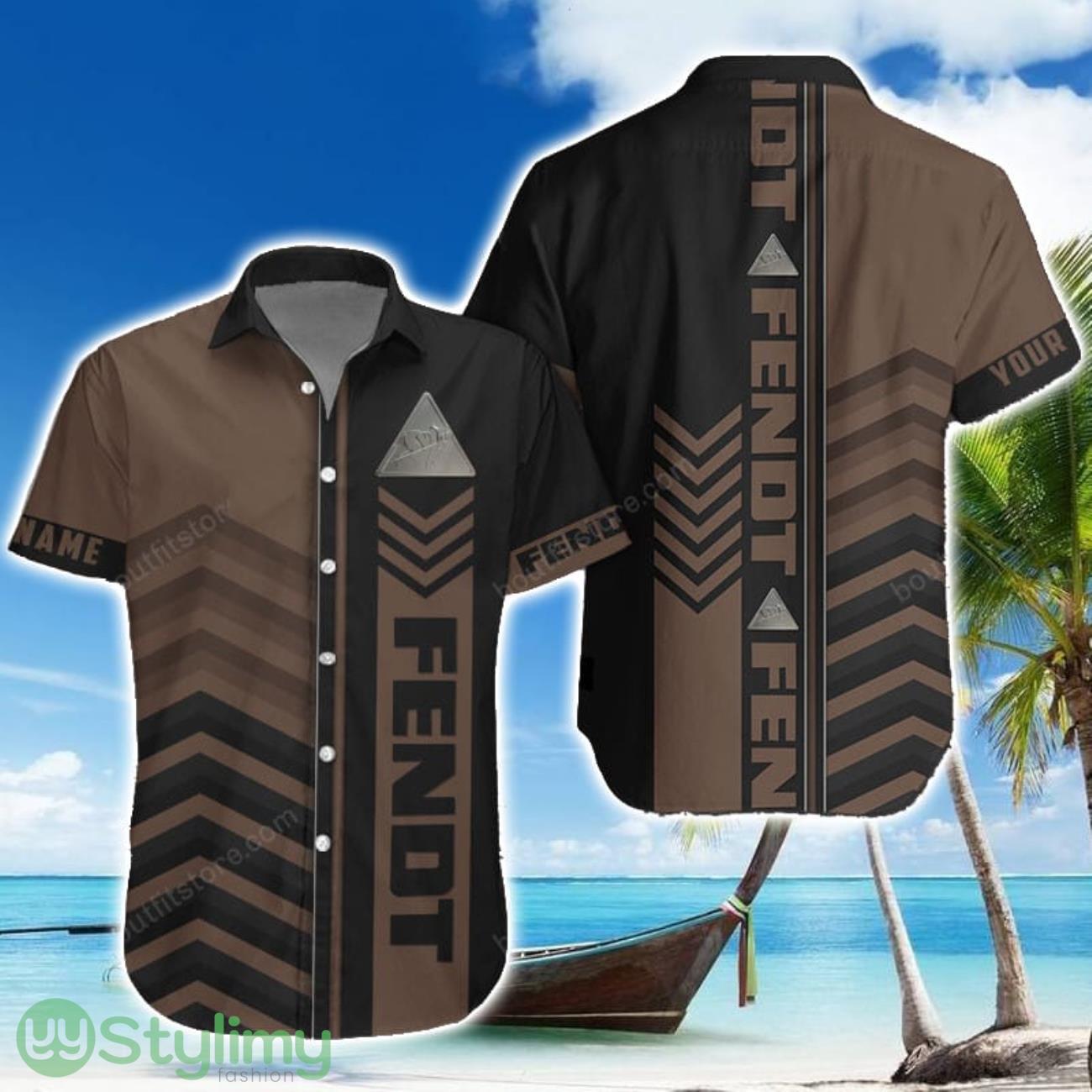 Fendt Brown Hawaiian Shirt Summer Gift For Men Women Custom Name 1 Fendt Brown Hawaiian Shirt Summer Gift For Men Women Custom Name Product Photo 1