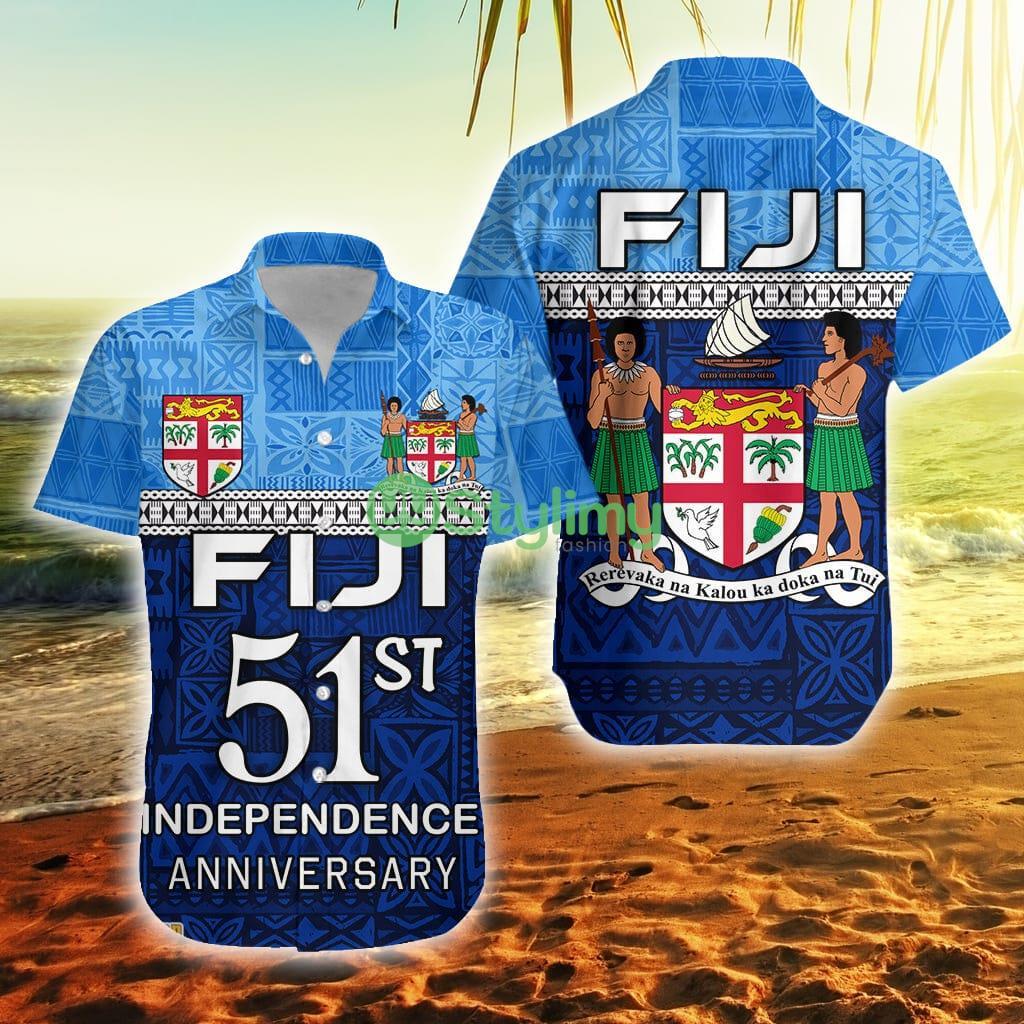 Fiji 51st Independence Anniversary Fiji Button Down Hawaiian Shirt Trending Summer 2 Fiji 51st Independence Anniversary Fiji Button Down Hawaiian Shirt Trending Summer Product Photo 1