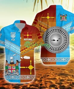 Fiji And Rotuma Tapa Together Fiji Button Down Hawaiian Shirt Trending Summer Product Photo 1