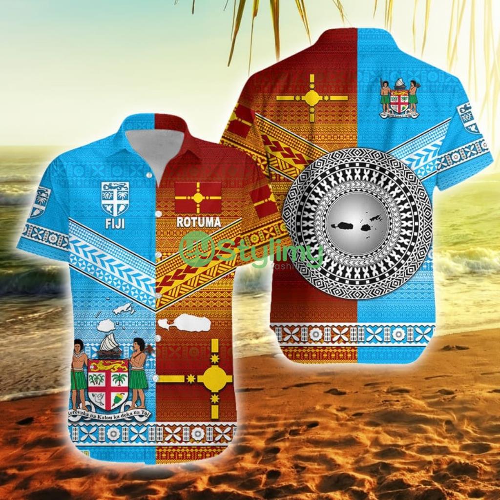Fiji And Rotuma Tapa Together Fiji Button Down Hawaiian Shirt Trending Summer 2 Fiji And Rotuma Tapa Together Fiji Button Down Hawaiian Shirt Trending Summer Product Photo 1