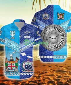 Fiji And Samoa Together Fiji Button Down Hawaiian Shirt Trending Summer Product Photo 1