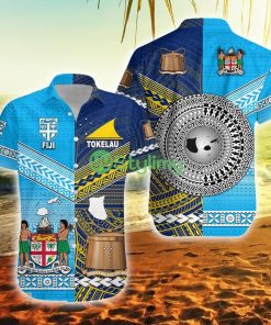 Fiji And Tokelau Together Fiji Button Down Hawaiian Shirt Trending Summer Product Photo 1