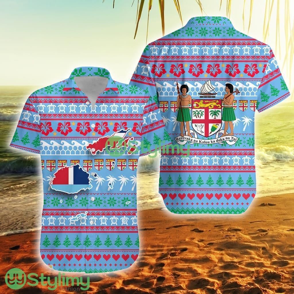 Fiji Christmas Ugly Christmas Fiji Button Down Hawaiian Shirt Trending Summer 1 Fiji Christmas Ugly Christmas Fiji Button Down Hawaiian Shirt Trending Summer Product Photo 1