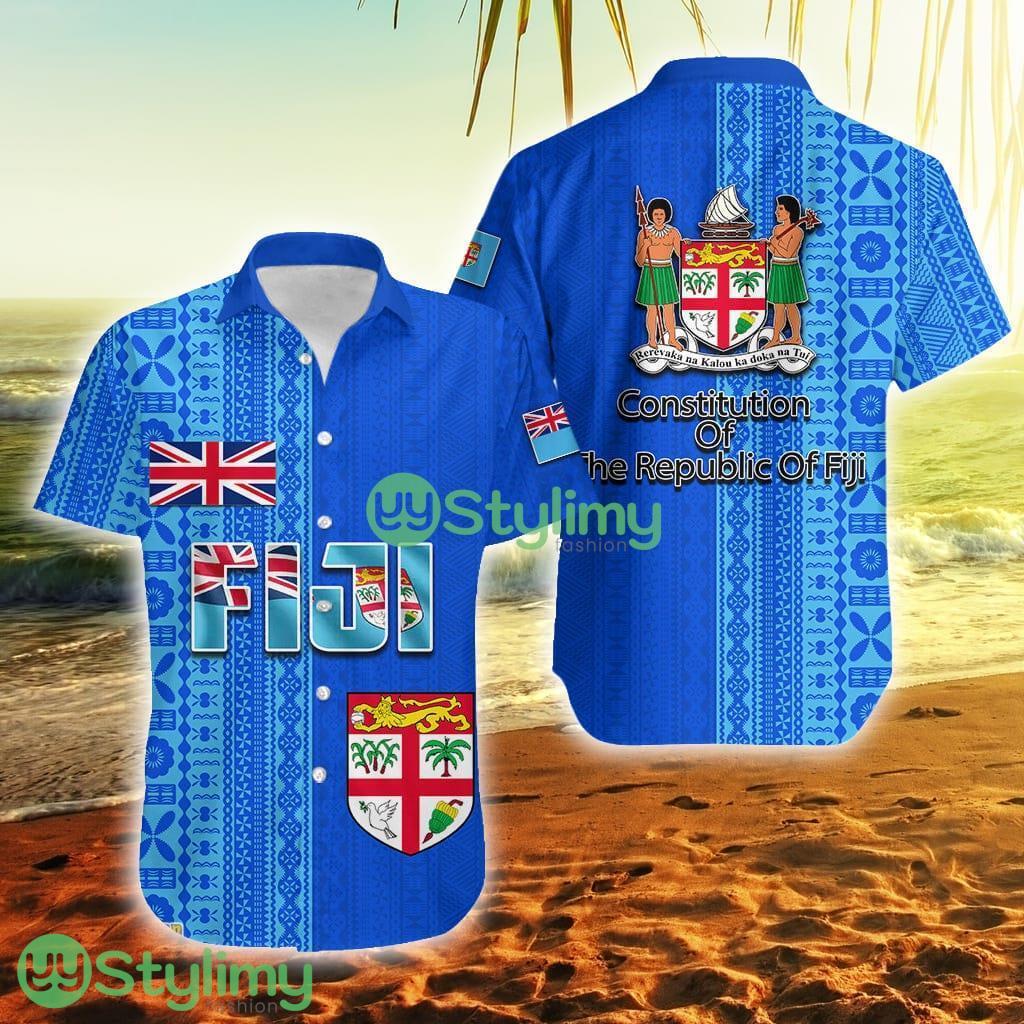 Fiji Constitution Day Half Tapa Patterns Fiji Button Down Hawaiian Shirt Trending Summer 1 Fiji Constitution Day Half Tapa Patterns Fiji Button Down Hawaiian Shirt Trending Summer Product Photo 1