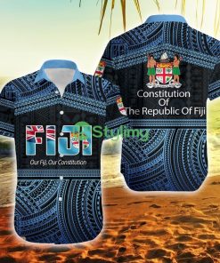 Fiji Constitution Day Polynesian Patterns Fiji Button Down Hawaiian Shirt Trending Summer Product Photo 1