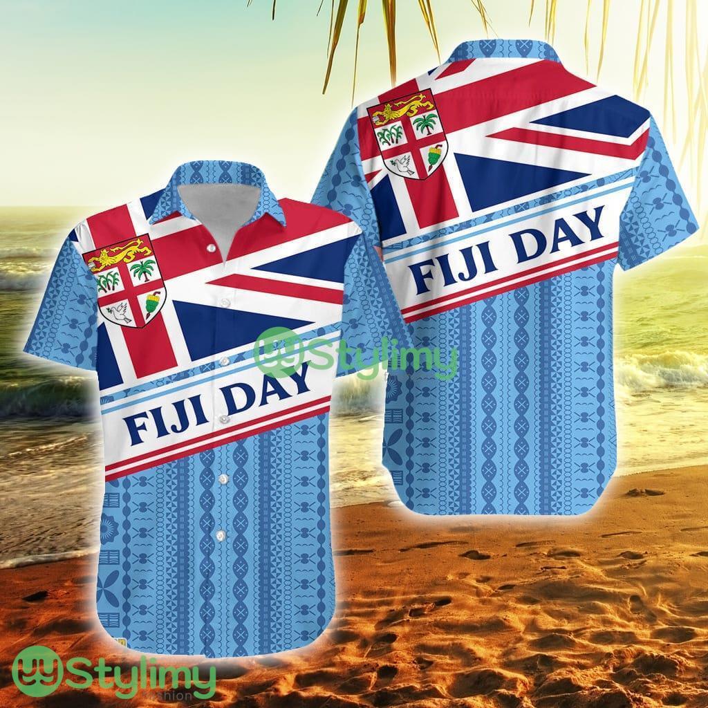 Fiji Day Tapa Pattern With Flag Fiji Button Down Hawaiian Shirt Trending Summer 1 Fiji Day Tapa Pattern With Flag Fiji Button Down Hawaiian Shirt Trending Summer Product Photo 1
