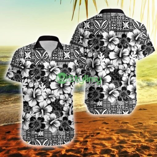 Fiji Hibiscus Festival Black Fiji Button Down Hawaiian Shirt Trending Summer Product Photo 1