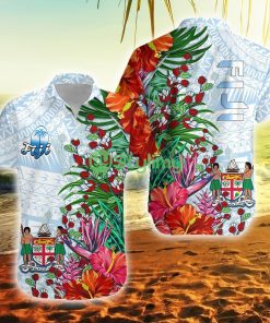 Fiji Proud Fijian Tapa Mix Tagimoucia Flowers Fiji Button Down Hawaiian Shirt Trending Summer Product Photo 1