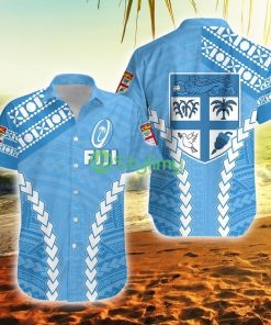 Fiji Rugby Fresh Version Blue Fiji Button Down Hawaiian Shirt Trending Summer Product Photo 1