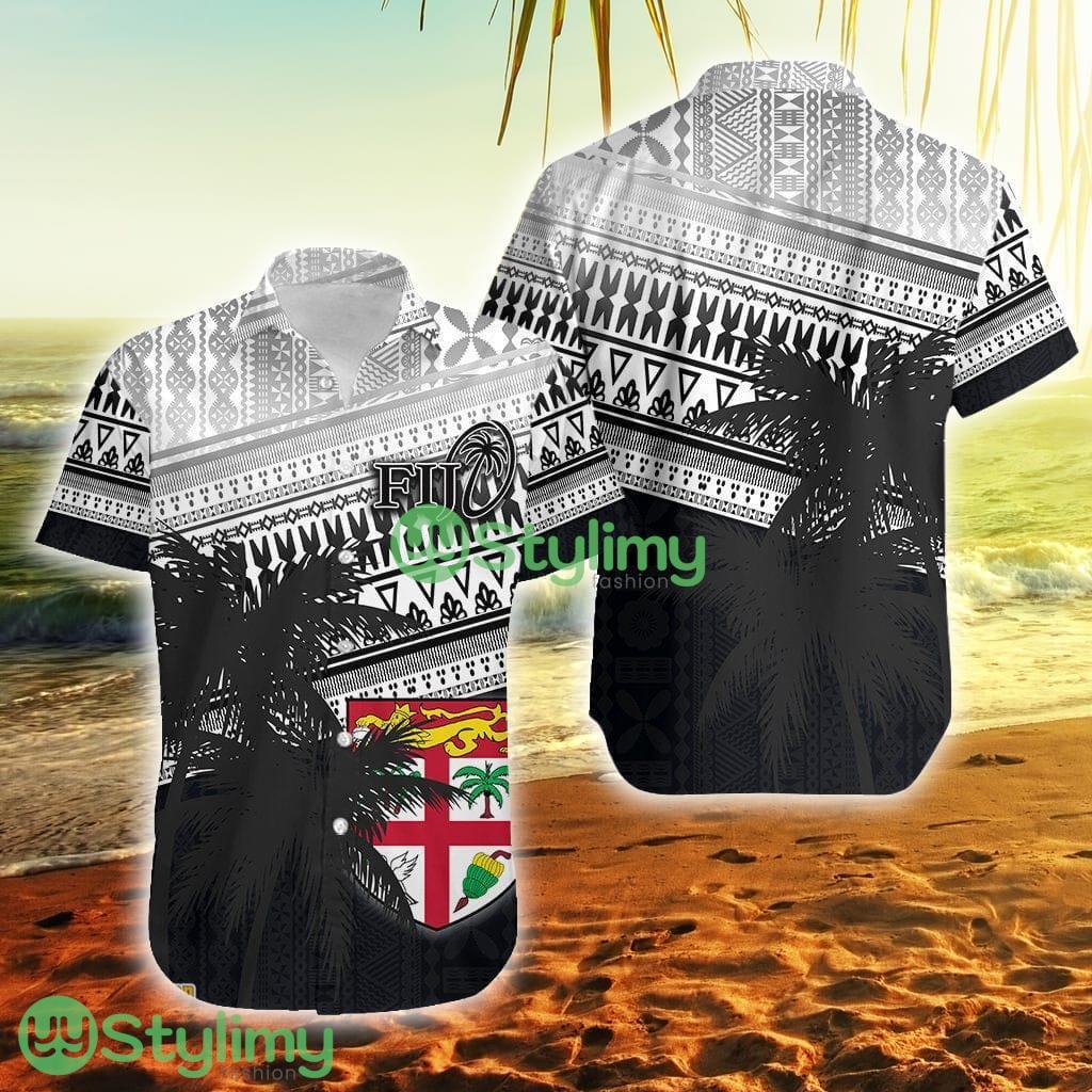 Fiji Rugby Makare And Tapa Patterns Black Fiji Button Down Hawaiian Shirt Trending Summer 1 Fiji Rugby Makare And Tapa Patterns Black Fiji Button Down Hawaiian Shirt Trending Summer Product Photo 1