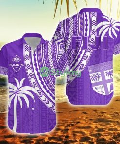 Fiji Rugby Sevens Fijian 7s Tapa Polynesian Purple Fiji Button Down Hawaiian Shirt Trending Summer Product Photo 1