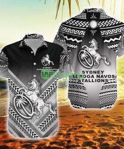Fiji Rugby Sydney Nadroga Navosa Stallions Creative Style Gradient Black Fiji Button Down Hawaiian Shirt Trending Summer Product Photo 1