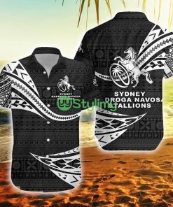 Fiji Rugby Sydney Nadroga Navosa Stallions Unique Version Black Fiji Button Down Hawaiian Shirt Trending Summer Product Photo 1
