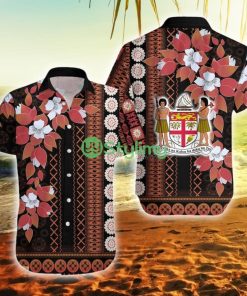 Fiji Tagimoucia Mixed Black Tapa Style Fiji Button Down Hawaiian Shirt Trending Summer Product Photo 1