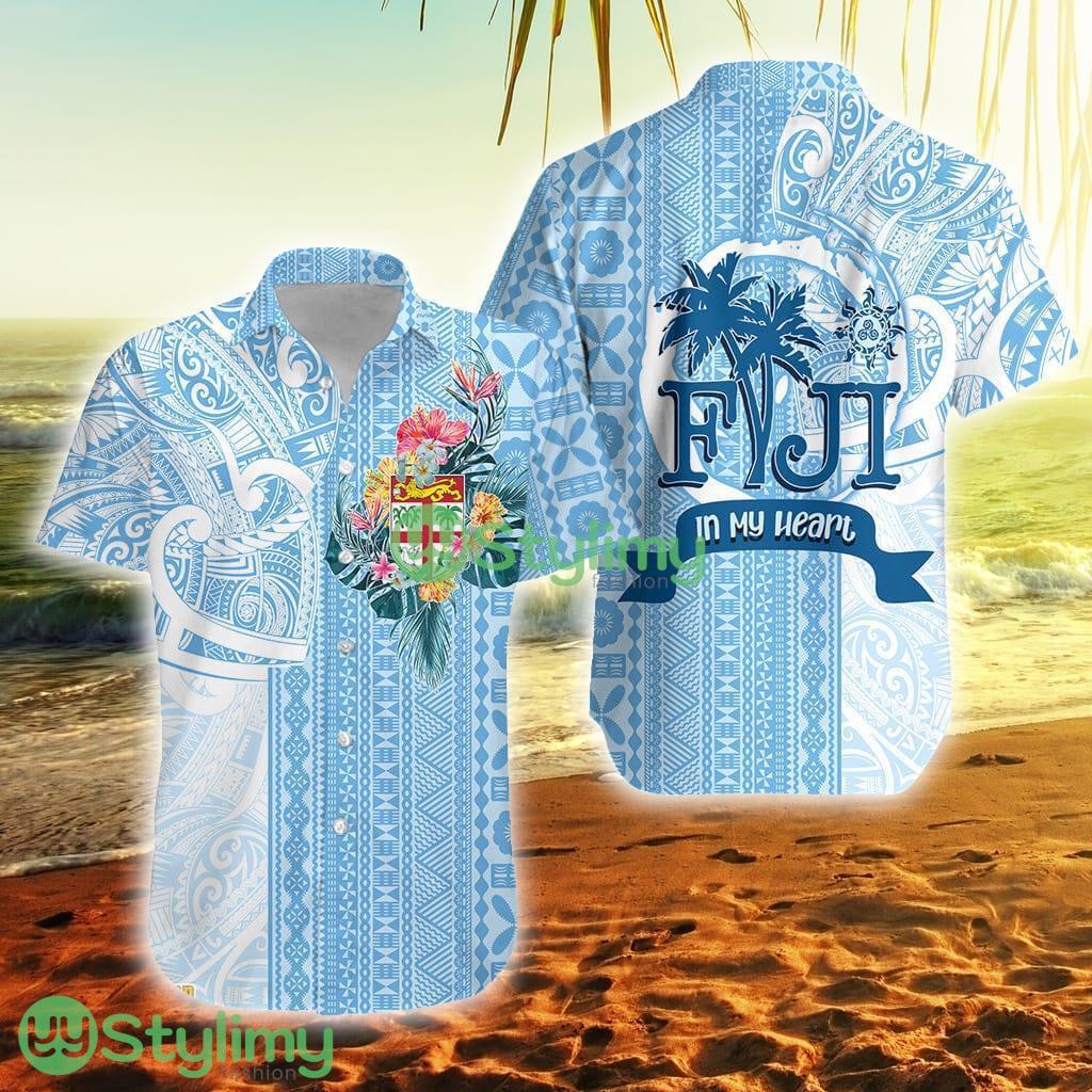 Fiji Tapa Pattern With Hibiscus Fiji In My Heart Fiji Button Down Hawaiian Shirt Trending Summer 1 Fiji Tapa Pattern With Hibiscus Fiji In My Heart Fiji Button Down Hawaiian Shirt Trending Summer Product Photo 1