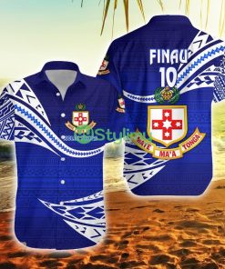 Finau Kolisi Tonga Mate Ma'a Tonga Unique Version Blue, Custom Text And Number Tonga Button Down Hawaiian Shirt Trending Summer Product Photo 1