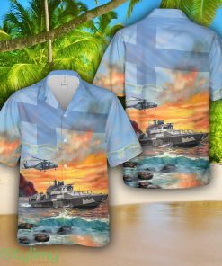 Finland Navy Jehu-class boat and NH-90 helicopter Hawaiian Shirt Beach Season Gift Product Photo 1
