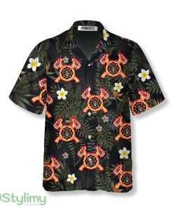 Firefighter Cross Tropical Pattern Firefighter Hawaiian Shirt Product Photo 1