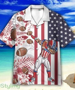 Football 4th July America Independence Day America Flag Pattern Hawaiian Shirt For Men Women Product Photo 1
