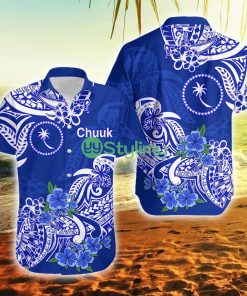 Fsm Chuuk State Polynesian Floral Tribal Federated States Of Micronesia Button Down Hawaiian Shirt Trending Summer Product Photo 1