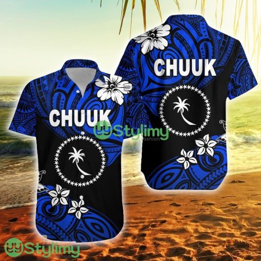 Fsm Chuuk Unique Vibes Blue Federated States Of Micronesia Button Down Hawaiian Shirt Trending Summer