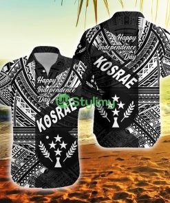 Fsm Kosrae Happy Independence Day Original Vibes Black Kosrae Button Down Hawaiian Shirt Trending Summer Product Photo 1