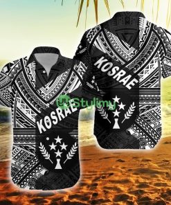 Fsm Kosrae Original Style Black Federated States Of Micronesia Button Down Hawaiian Shirt Trending Summer Product Photo 1