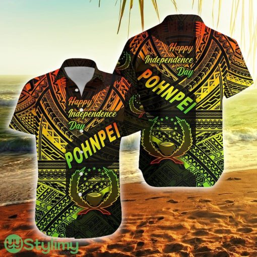 Fsm Pohnpei Happy Independence Day Original Vibes Reggae Pohnpei Button Down Hawaiian Shirt Trending Summer
