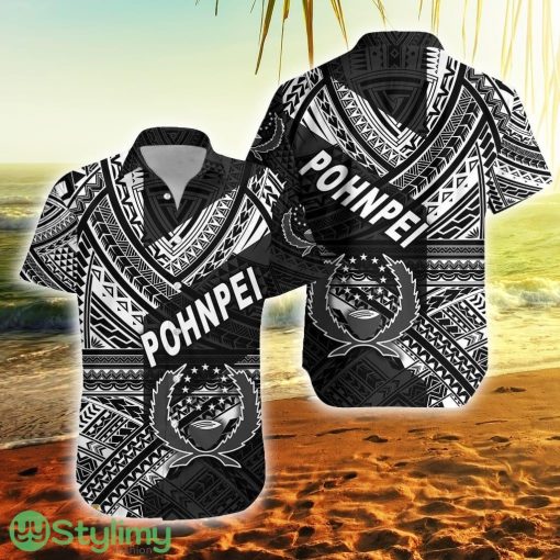 Fsm Pohnpei Original Style Black Federated States Of Micronesia Button Down Hawaiian Shirt Trending Summer
