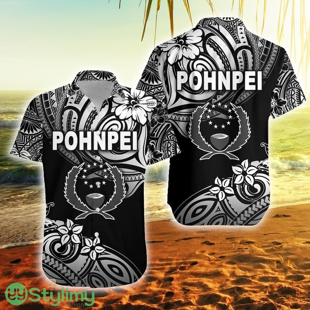 Fsm Pohnpei Unique Vibes Black Pohnpei Button Down Hawaiian Shirt Trending Summer 1 Fsm Pohnpei Unique Vibes Black Pohnpei Button Down Hawaiian Shirt Trending Summer Product Photo 1