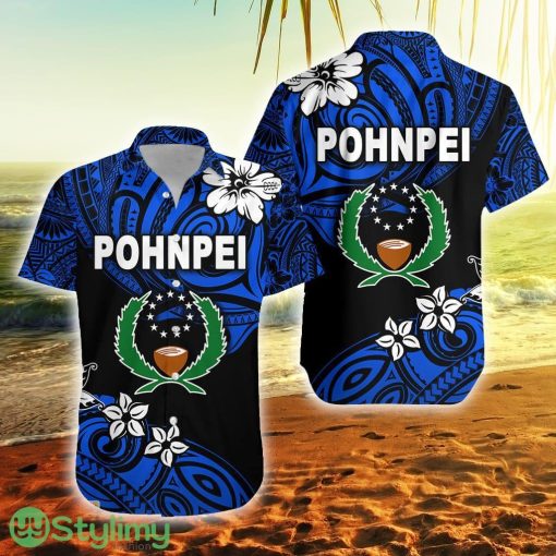 Fsm Pohnpei Unique Vibes Blue Pohnpei Button Down Hawaiian Shirt Trending Summer