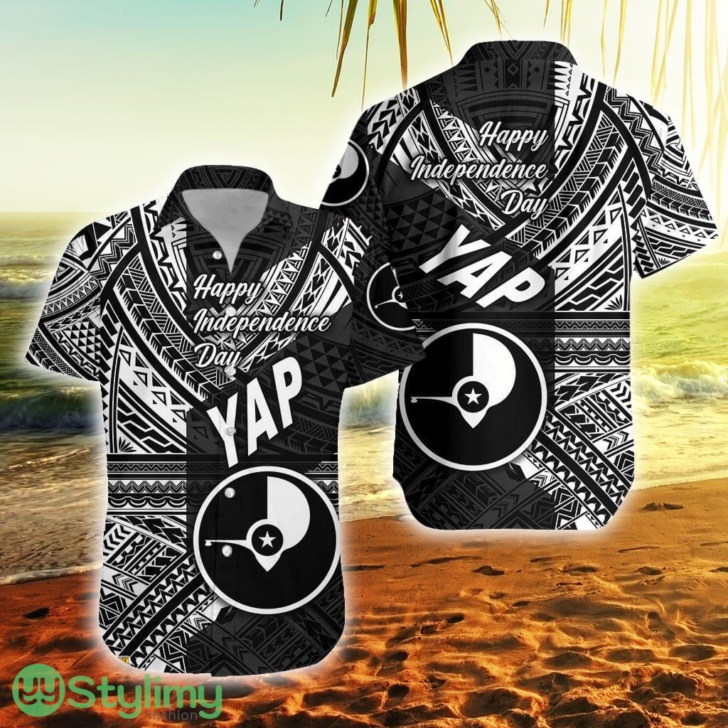 Fsm Yap Happy Independence Day Original Vibes Black Yap Button Down Hawaiian Shirt Trending Summer 1 Fsm Yap Happy Independence Day Original Vibes Black Yap Button Down Hawaiian Shirt Trending Summer Product Photo 1