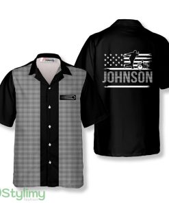 Gingham Print Custom Bowling Hawaiian Shirt Product Photo 1